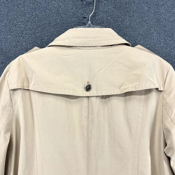 Pendleton Trench Coat Womens XXL Classic Tan Beige Plaid Lining Belted Buttons - Picture 15 of 16